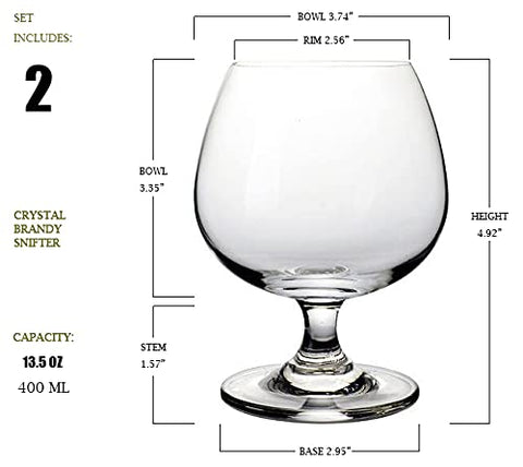 BothEarn Crystal snifter with comfortable hand grip for sipping