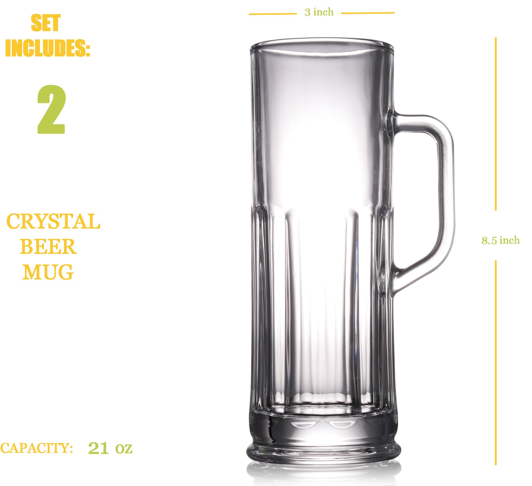 BothEarn heavy thick-glass 21oz for a sturdy, premium drinking experience.