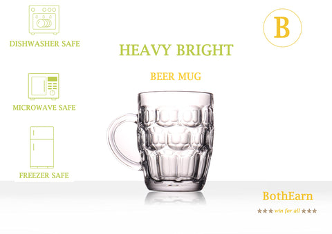 BothEarn crystal-clear beer mug showcases color and clarity of your beverage.