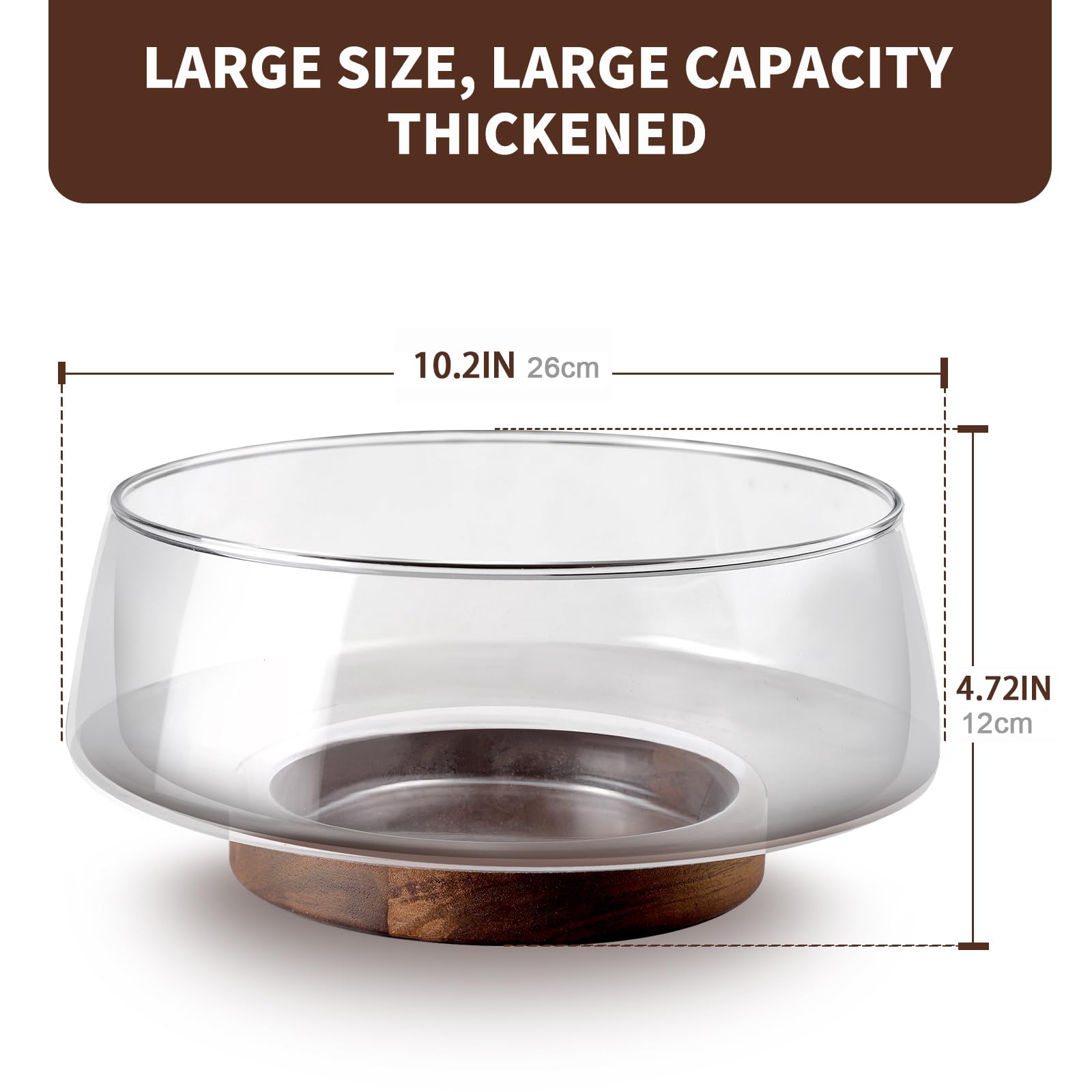 BOTOP acacia wood base and lid displaying natural grain and fit with the bowl