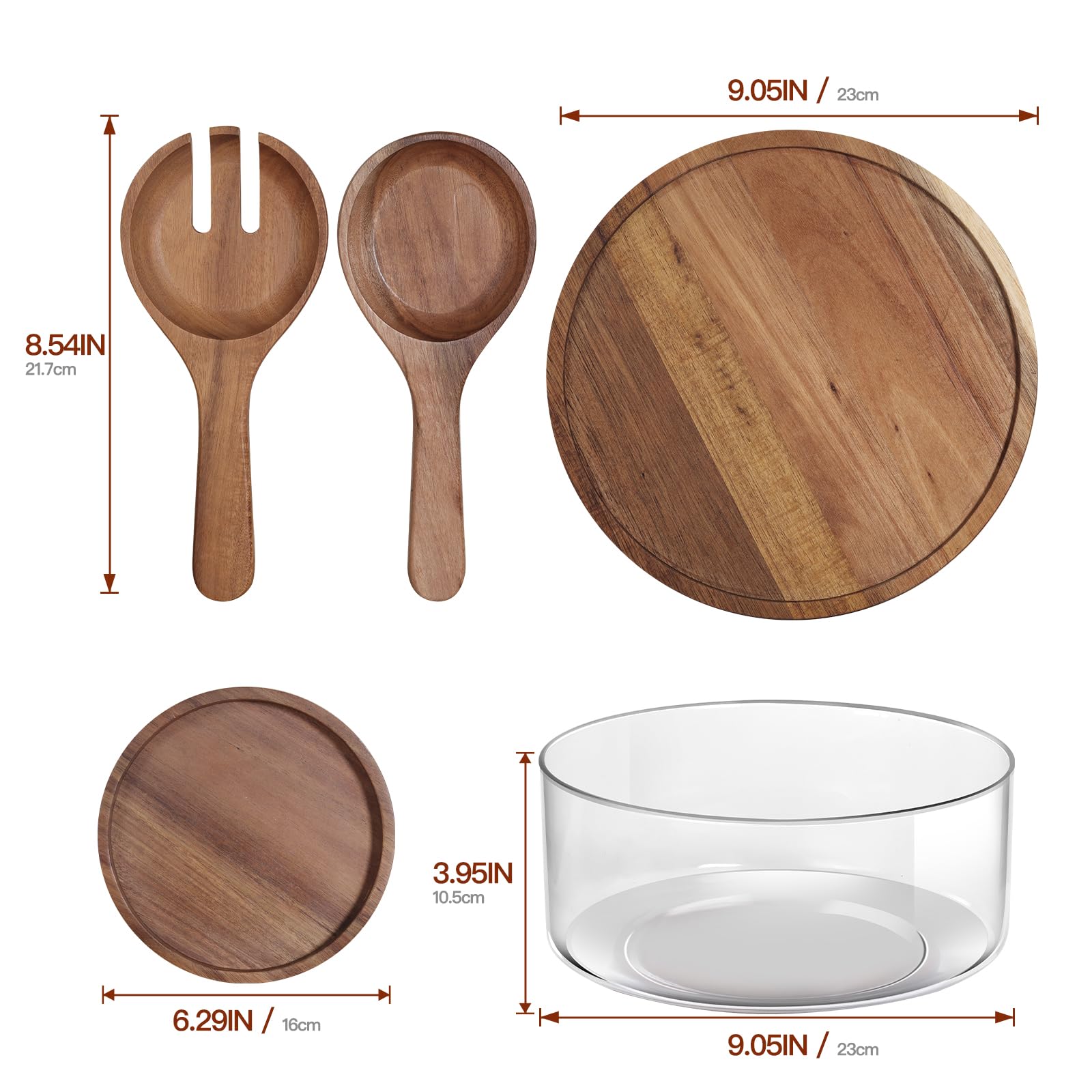 BOTOP salad serving utensils in acacia wood ease mixing.
