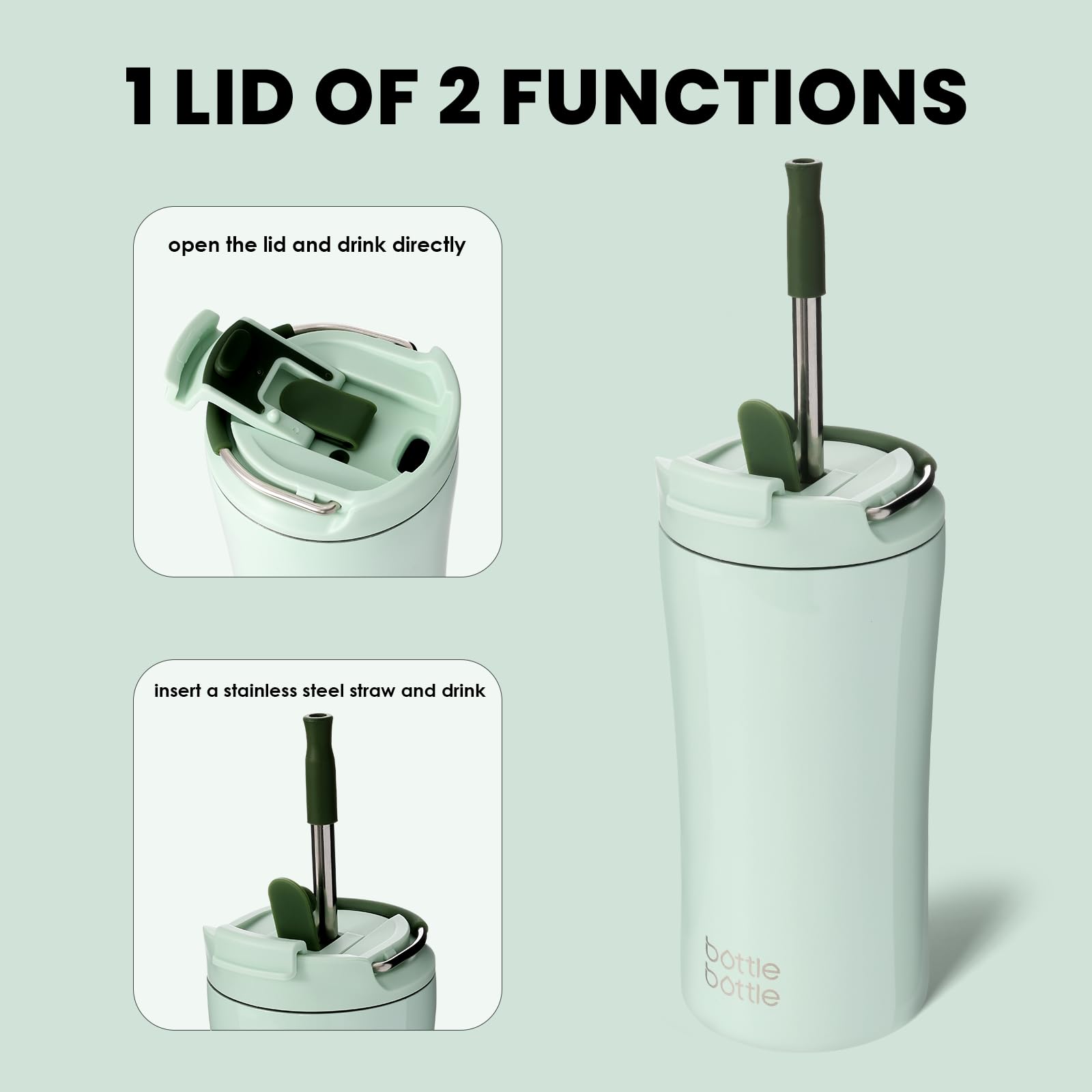 BOTTLE BOTTLE 18-8 BPA-free interior helps maintain beverage temperature