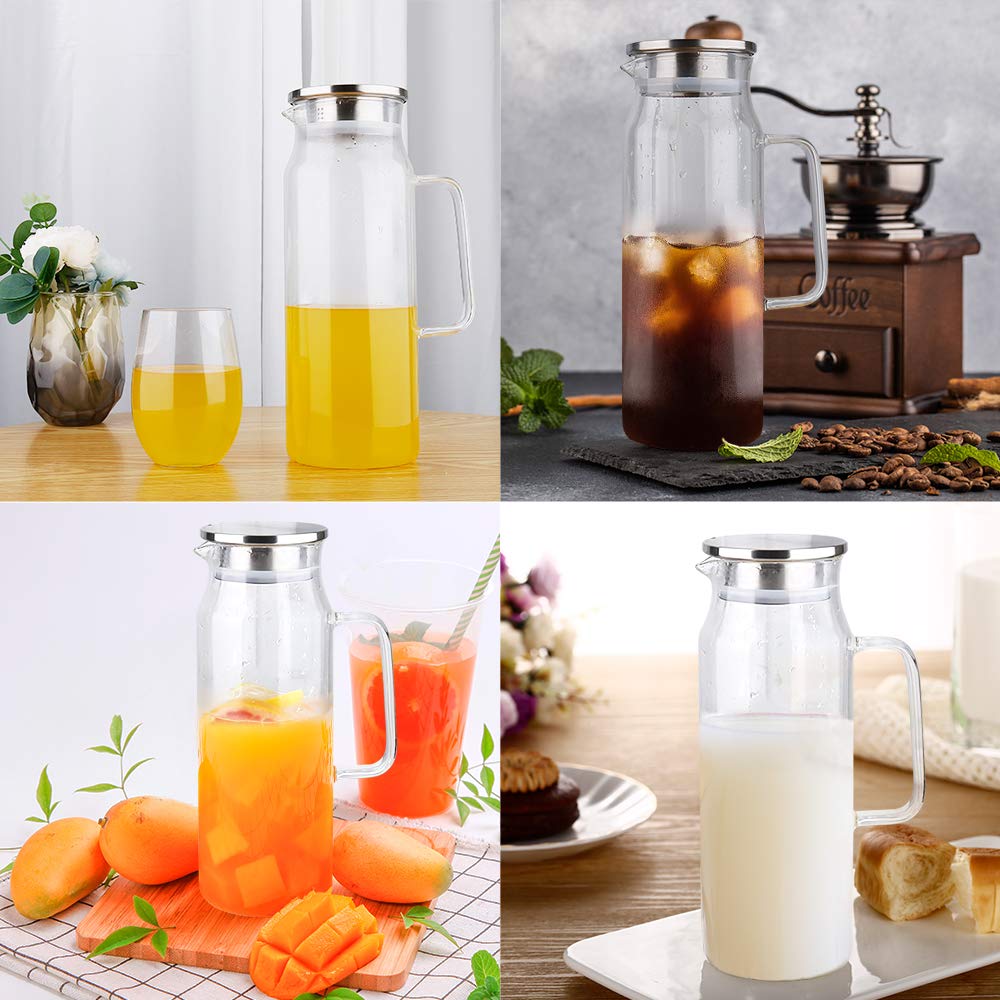 BOTTLE BOTTLE stylish kitchen setup featuring the glass pitcher on table.