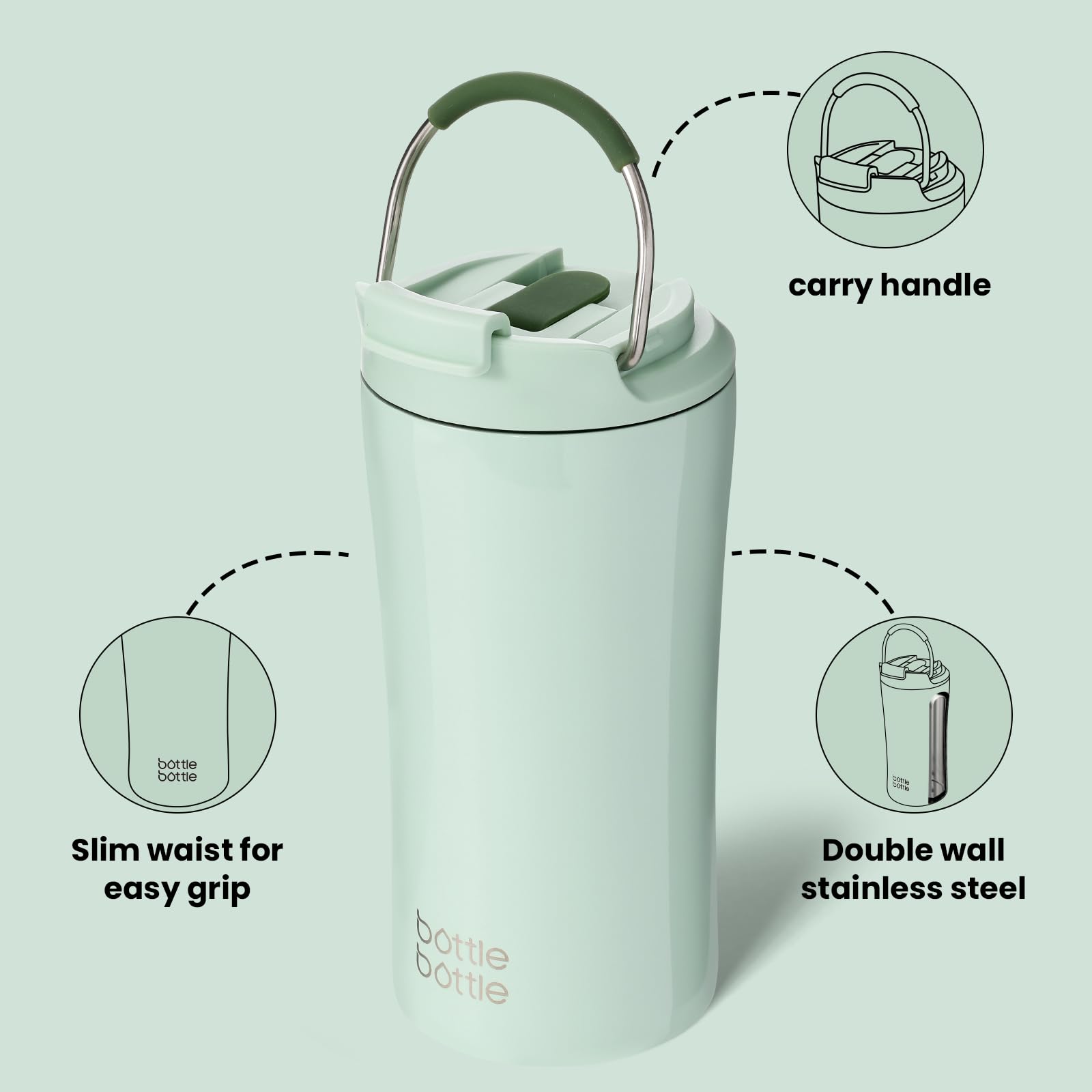 BOTTLE BOTTLE straw brush included for easy long-term cleaning