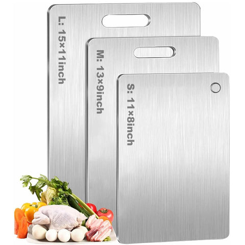 BOTUMIUY titanium cutting board set 3 – double-sided for versatile food prep and easy switching.