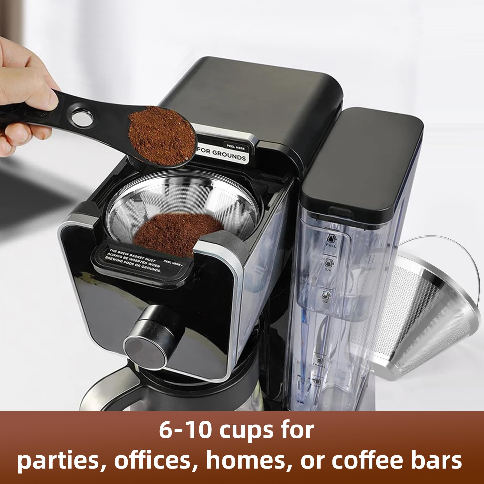 Bouaida 2-pack reusable cone filters save money and reduce waste.