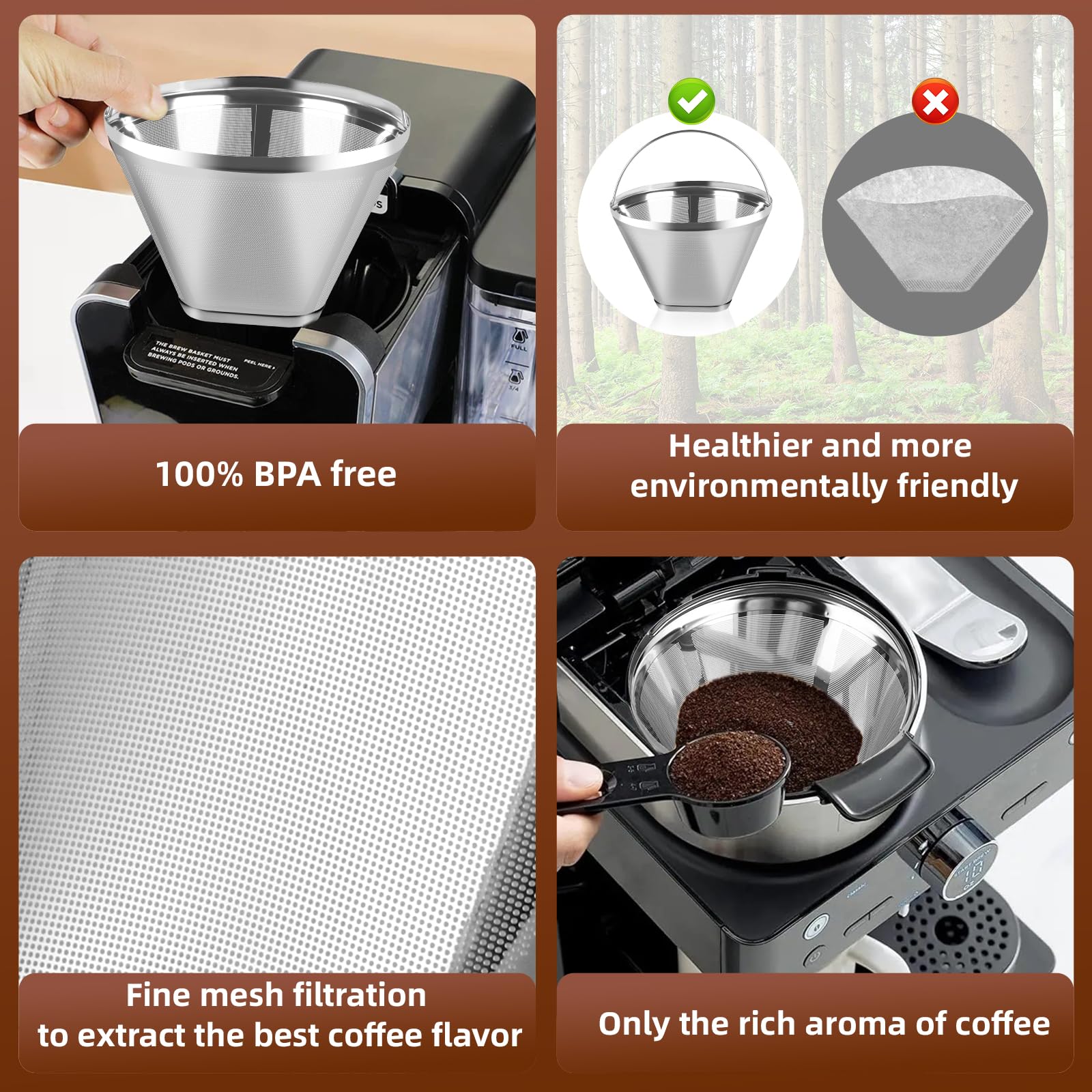 Bouaida eco-friendly coffee filter reduces waste and supports sustainable brewing.
