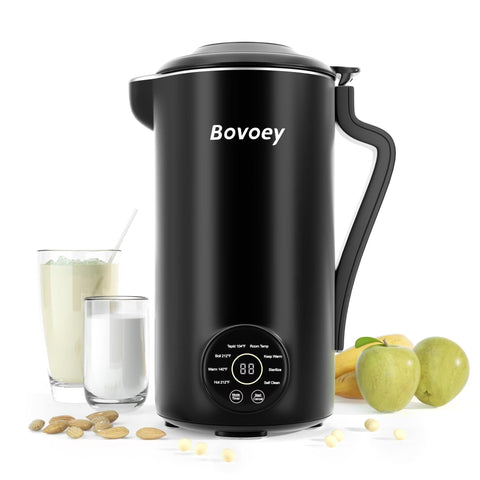 Bovoey Nut Milk Maker top view on a counter, compact and space-saving.