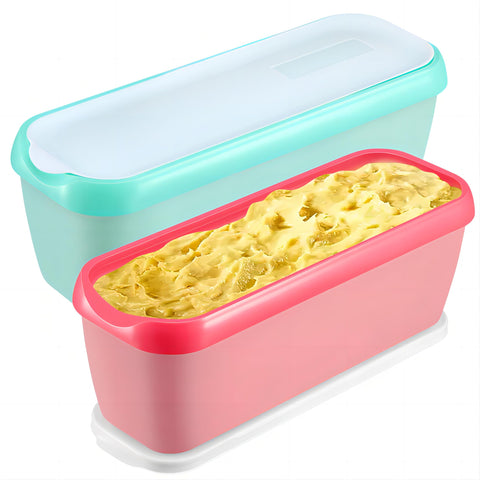 Boxdljh ice cream container demonstrates 1.5-quart capacity for homemade desserts.