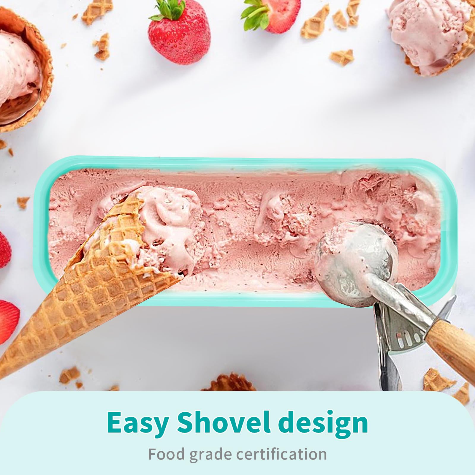 Boxdljh ice cream container with airtight lid secures flavor and aroma.