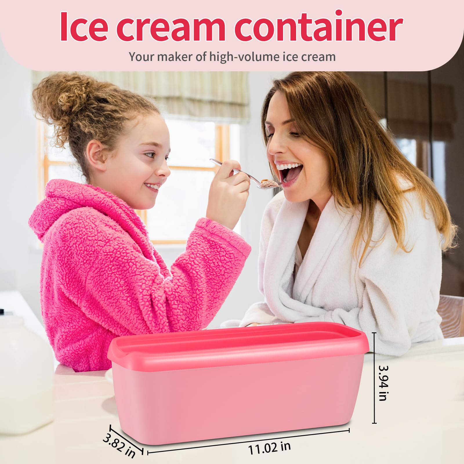 Boxdljh ice cream container airtight lid seals to prevent freezer burn and spills.