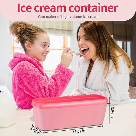 Boxdljh ice cream container airtight lid seals to prevent freezer burn and spills.