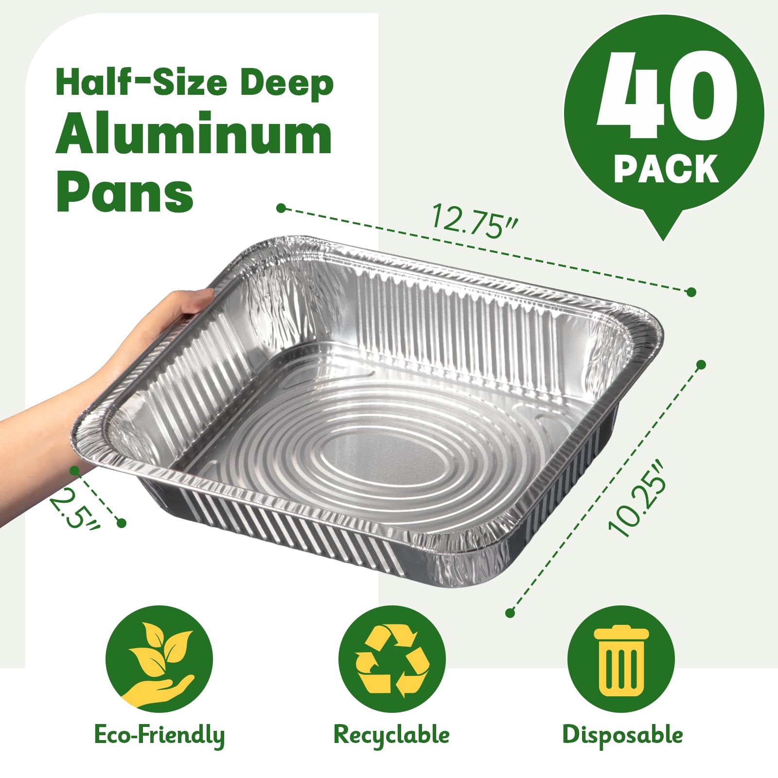 Boxential 9x13 pan side view emphasizes deep design for generous portions.