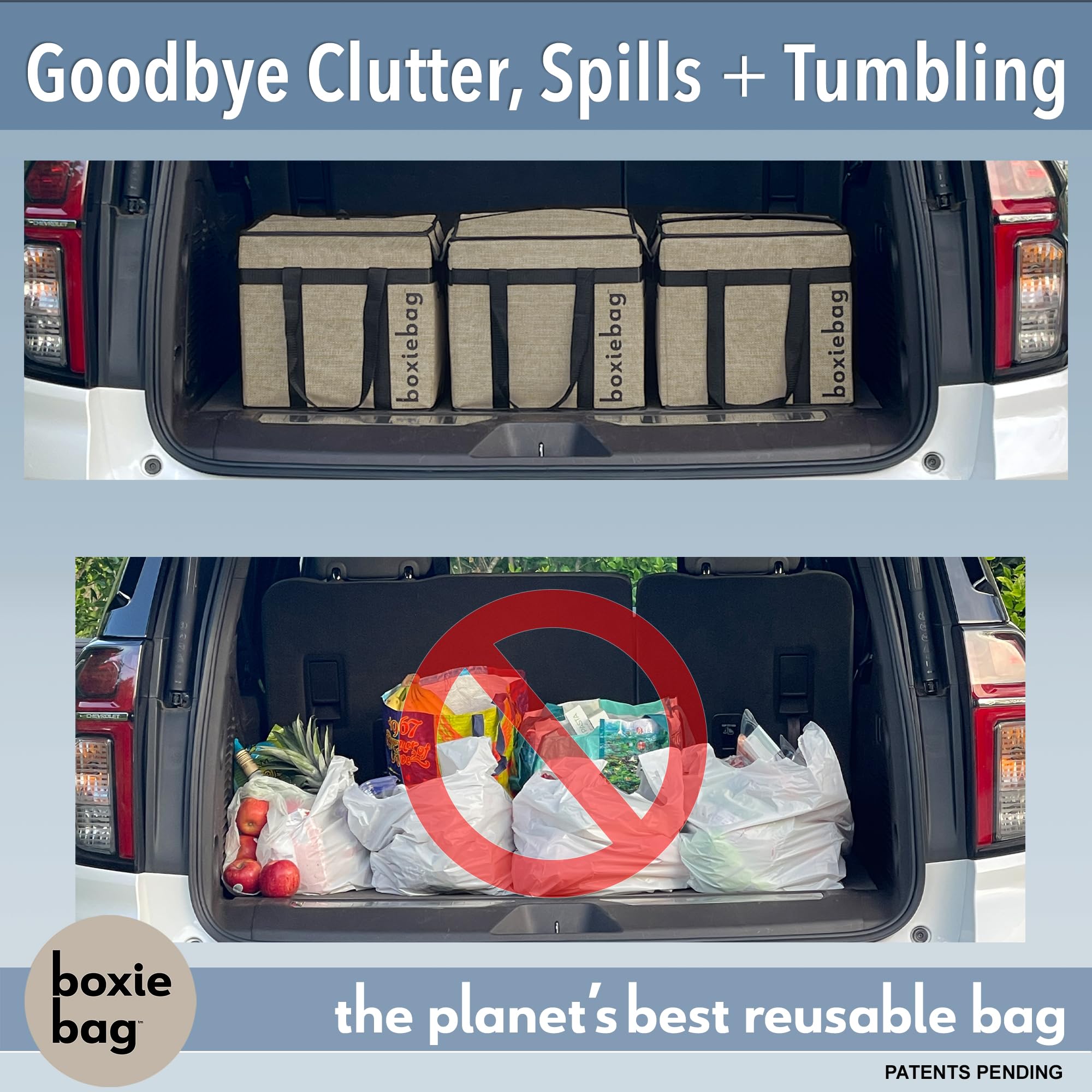 Boxiebag collapsible fold flat demonstrates easy storage when not in use