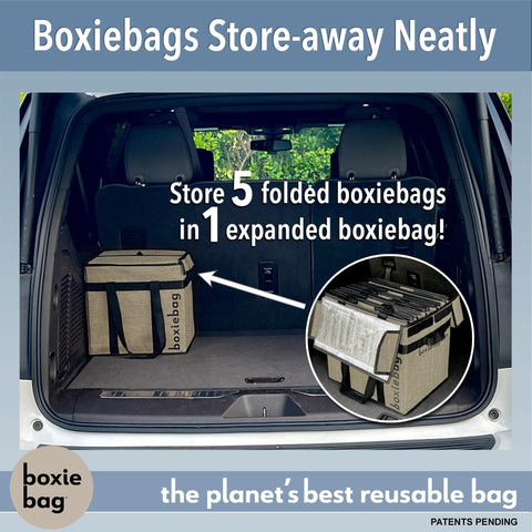 Boxiebag extended-length handles enable comfortable carrying