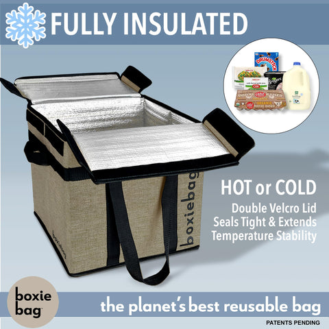 Boxiebag large tote holds items upright on a counter