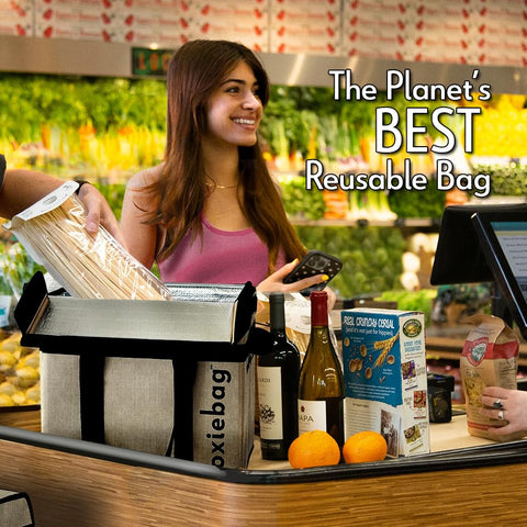 Boxiebag stackable design in cart shows compact storage