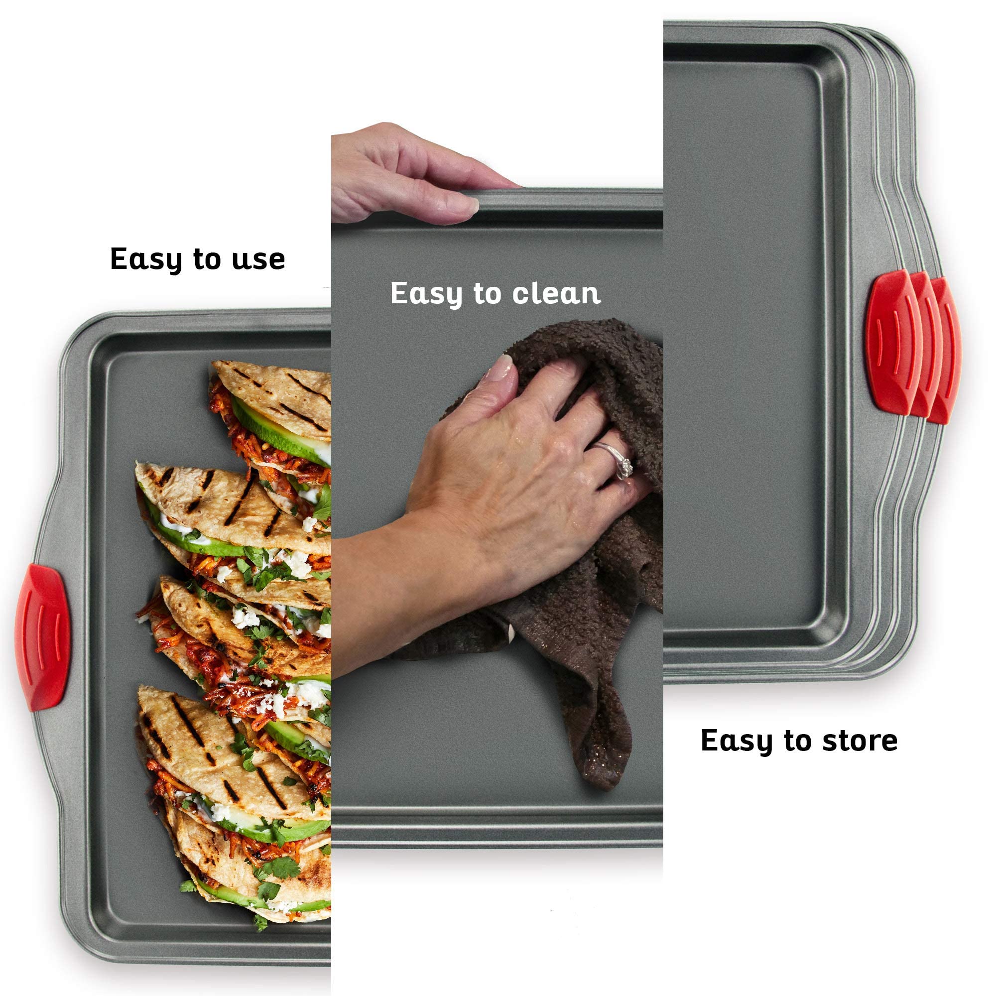 Boxiki Kitchen dishwasher-safe baking sheet for easy cleanup