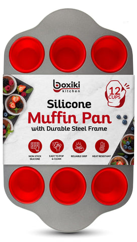 Boxiki Kitchen compact muffin pan for neat, space-saving storage