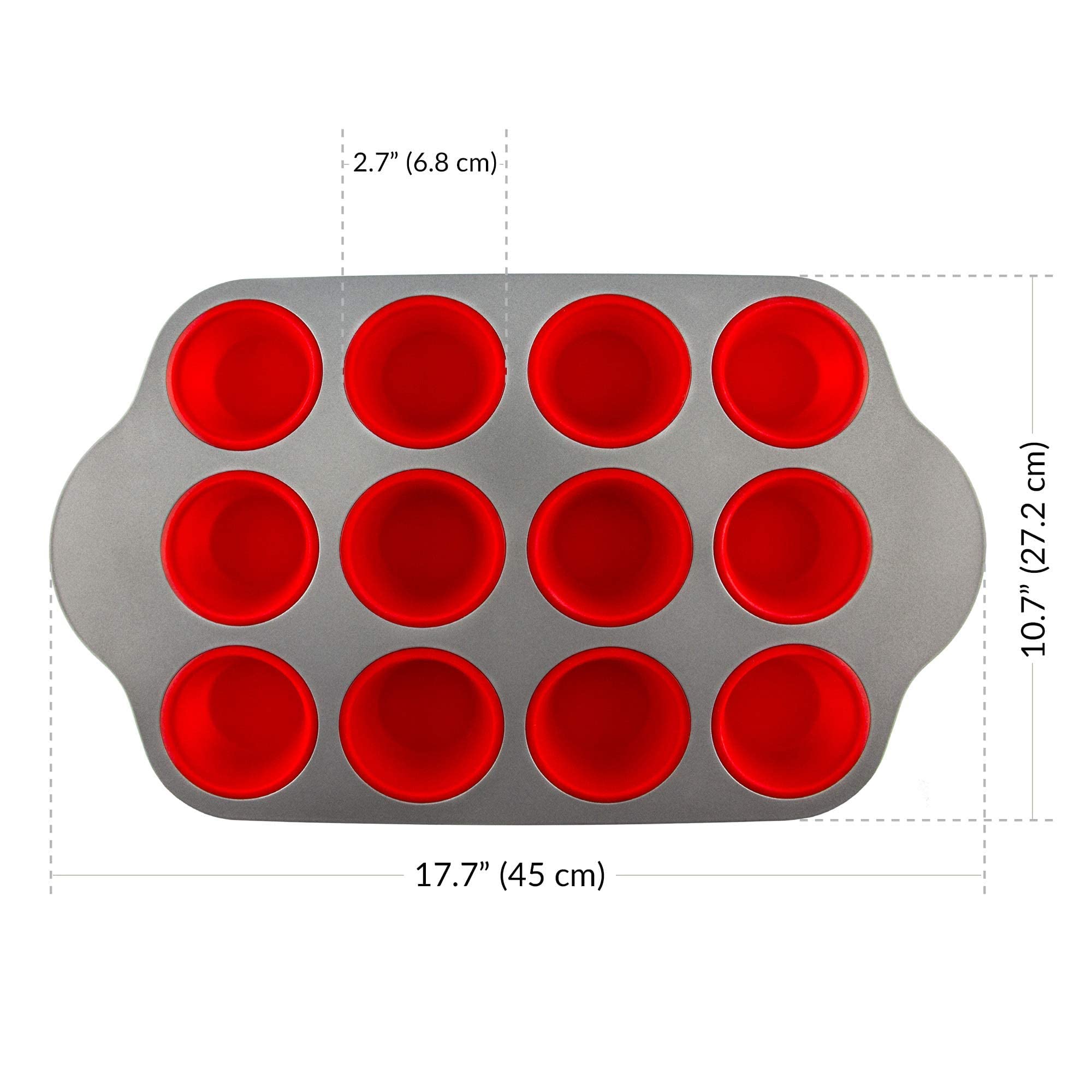 Boxiki Kitchen 12-cup muffin pan suitable for muffins, quiches, tarts, and mini meals
