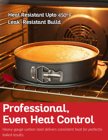 Boxiki Kitchen oven-ready pan supports even heat for consistent baking.