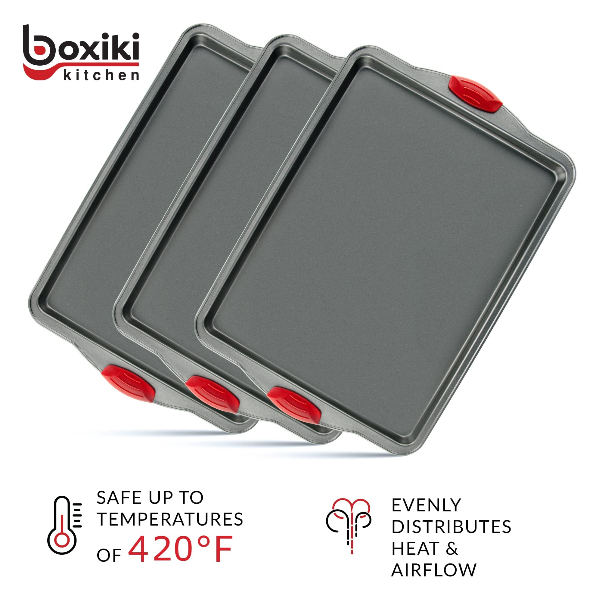 Boxiki Kitchen durable-carbon-steel focus communicates long-lasting performance under daily use