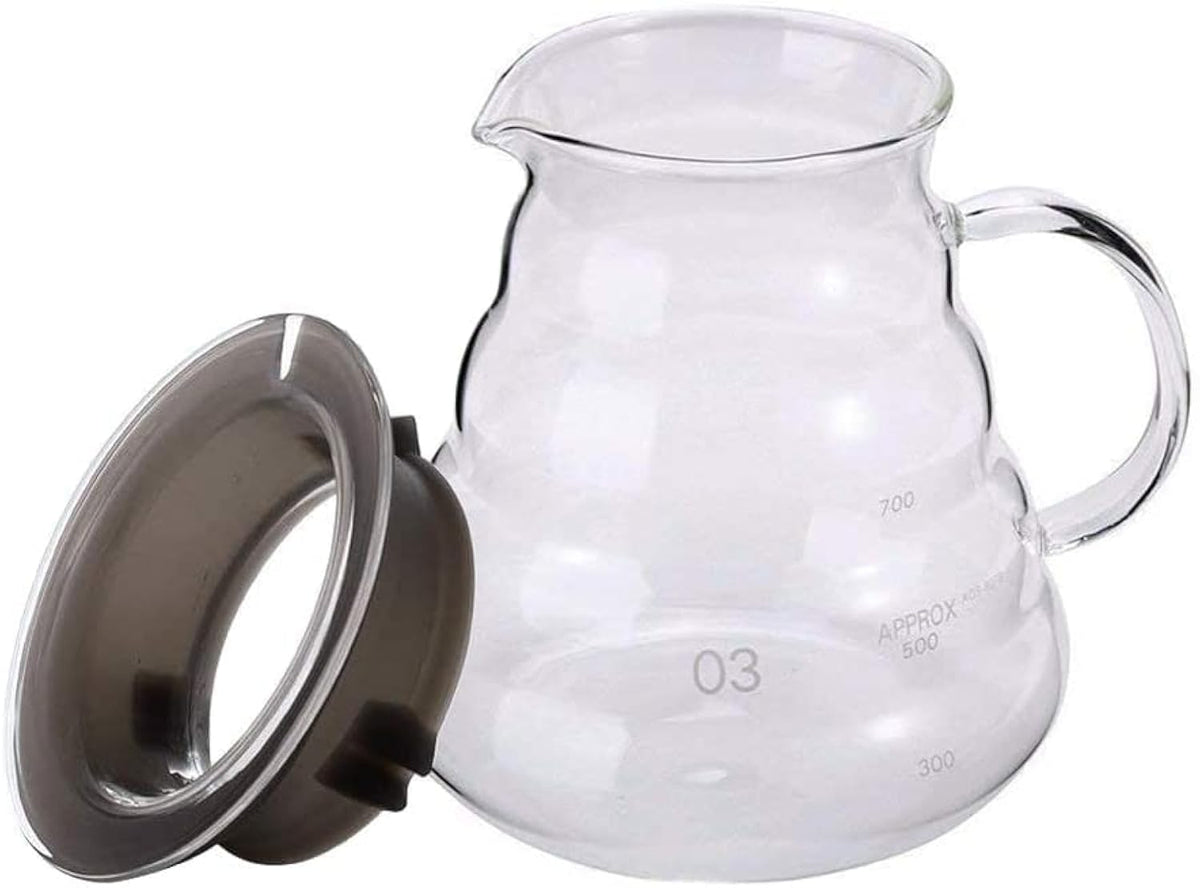 Boxtree 800ml clear glass coffee server front view for table service