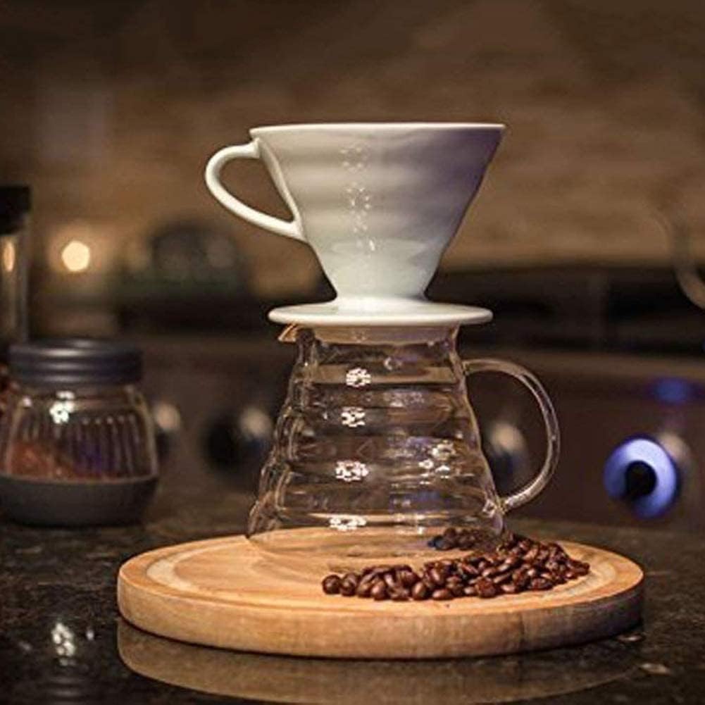 Boxtree 800ml clear glass coffee server in use during a morning family pour
