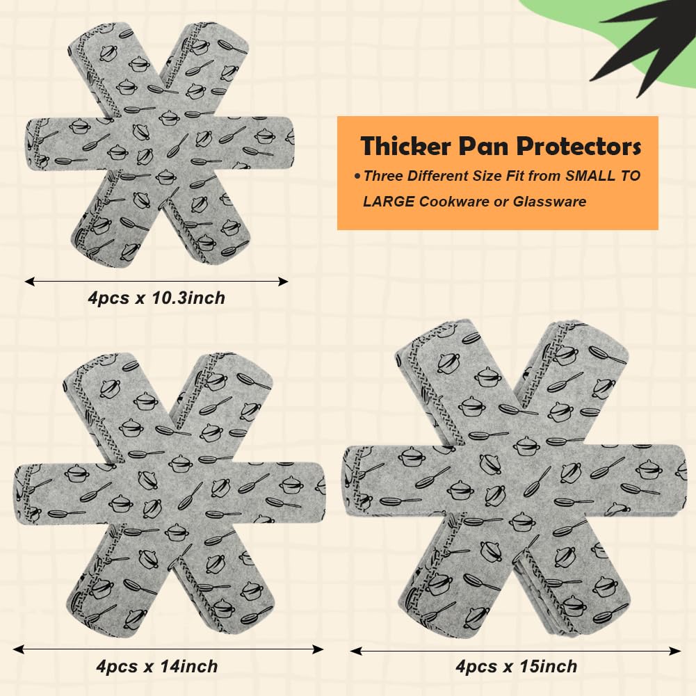 BOYAN thick felt dividers prevent non-stick damage while separating pans