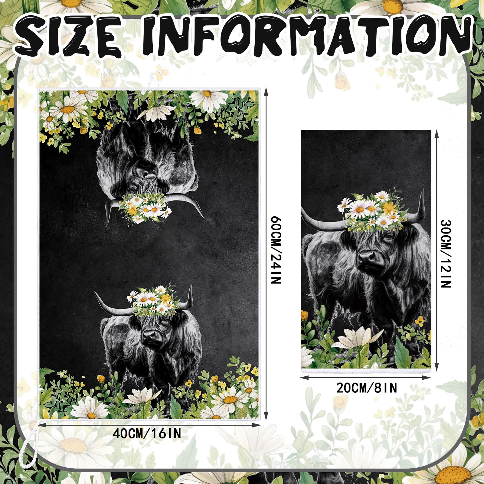 Boyiee Highland Cow towel goldfinch design adds farmhouse charm