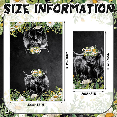 Boyiee Highland Cow towel goldfinch design adds farmhouse charm