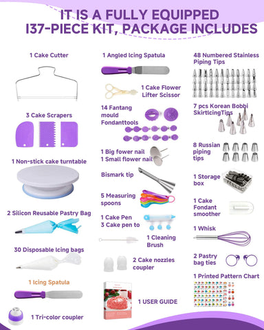 Boyun cake leveler and stainless frosting spatulas help create flat layers and clean surfaces