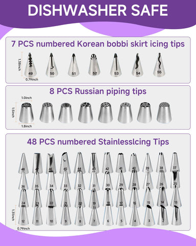 Boyun 64-piping-tip collection offers varied patterns for professional borders and details