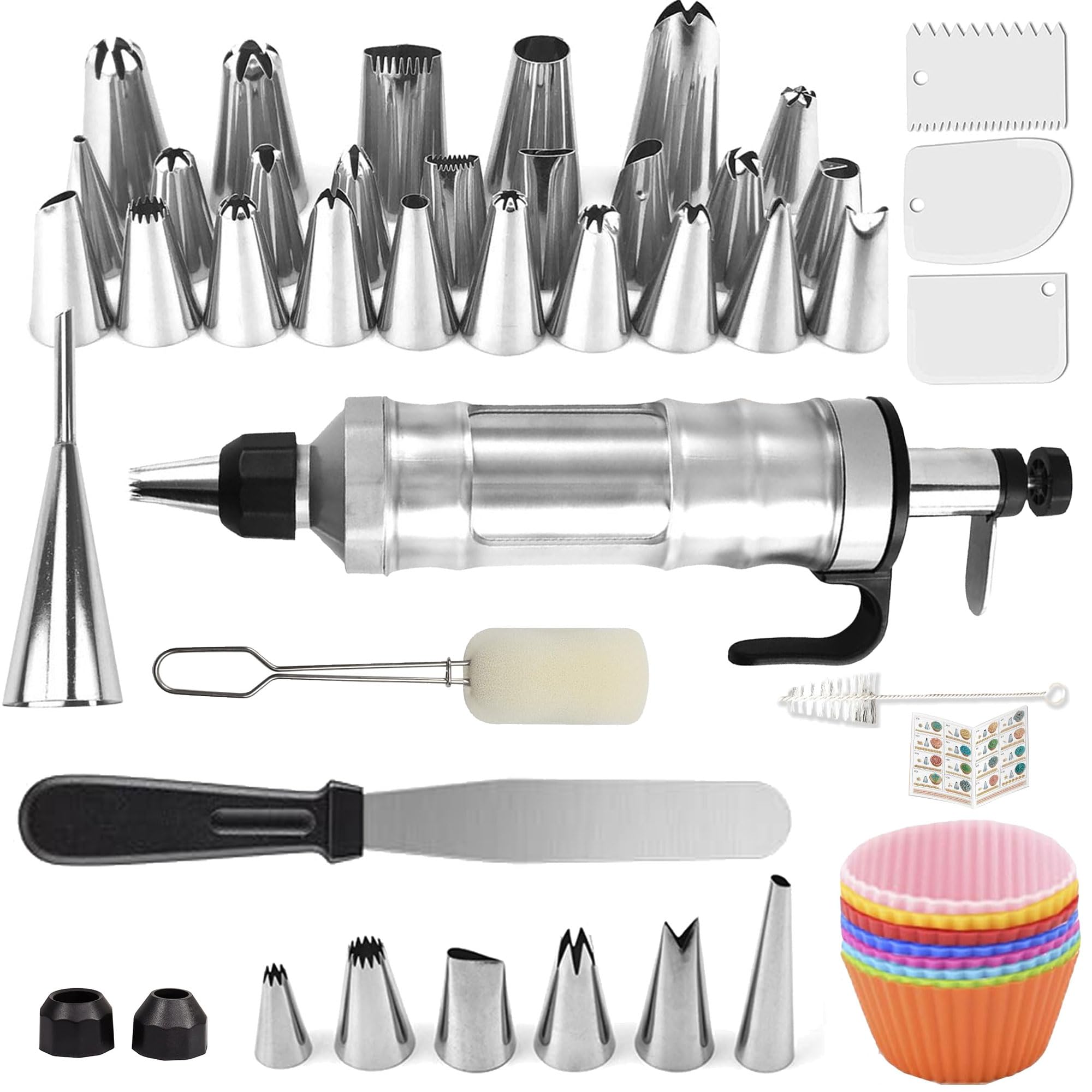 Boyun dessert decorating syringe set with 30 nozzles for precise icing patterns