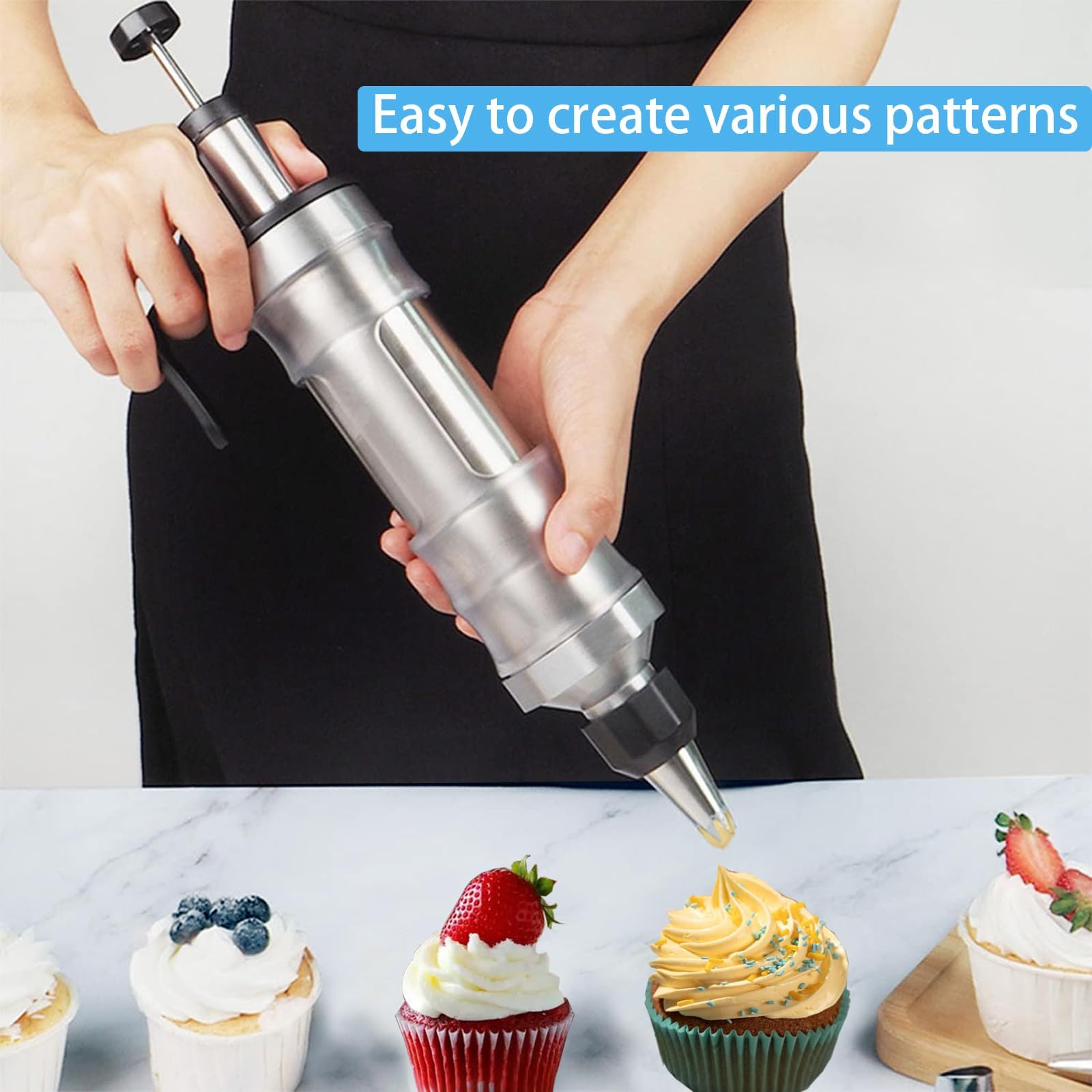 Boyun icing piping kit with syringe and tips enabling creative cake decorations