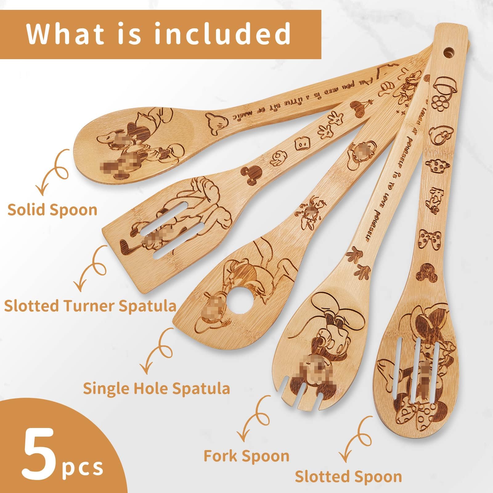 BOZICRE bamboo spoons multi use for frying, mixing, and serving.