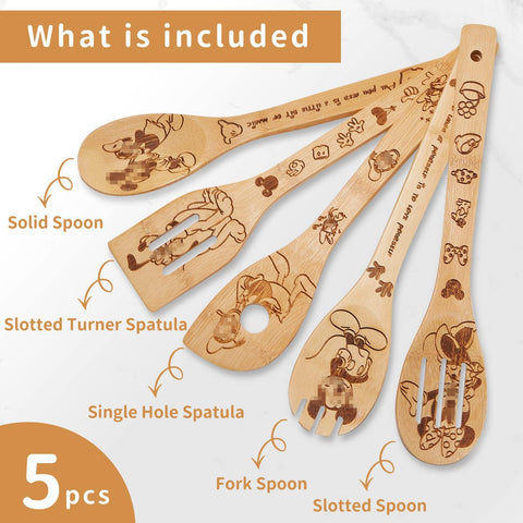 BOZICRE bamboo spoons multi use for frying, mixing, and serving.