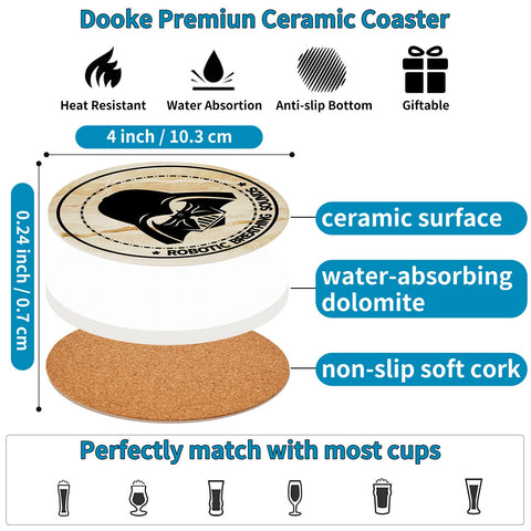 BOZICRE Wars coaster with cork base preventing slips and scratches.