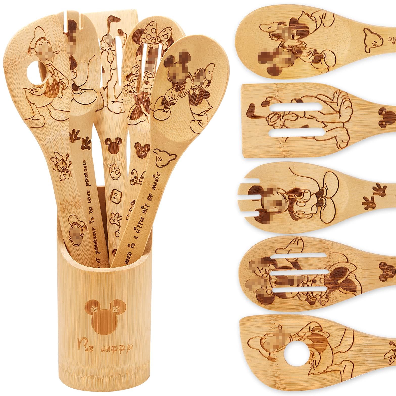BOZICRE wooden spoons set for versatile stirring and prep.