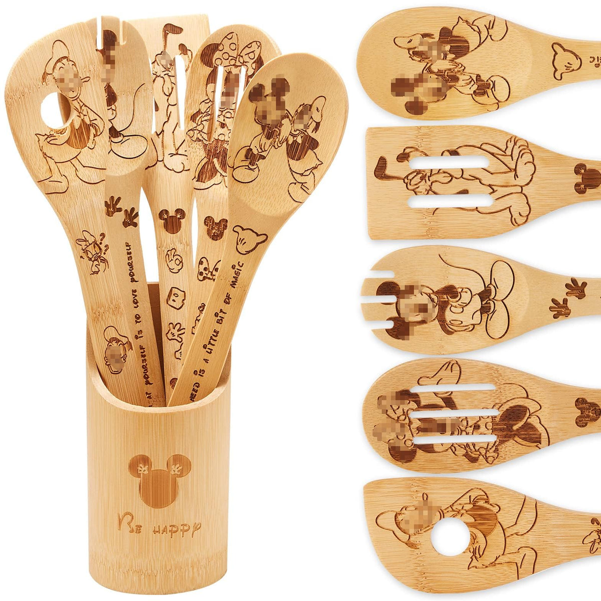 BOZICRE wooden spoons set for versatile stirring and prep.