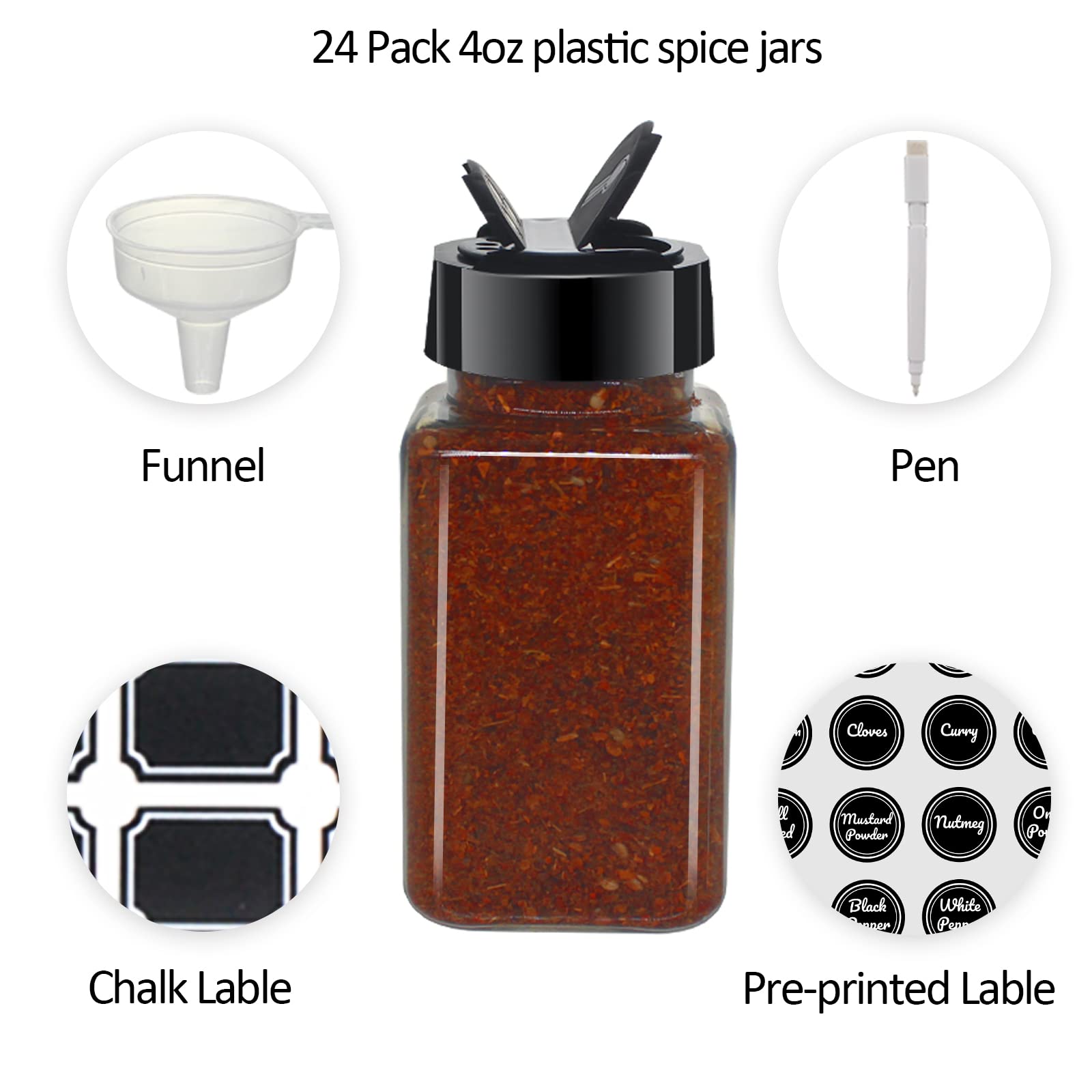 BPFY included funnel and pen for easy filling and labeling.