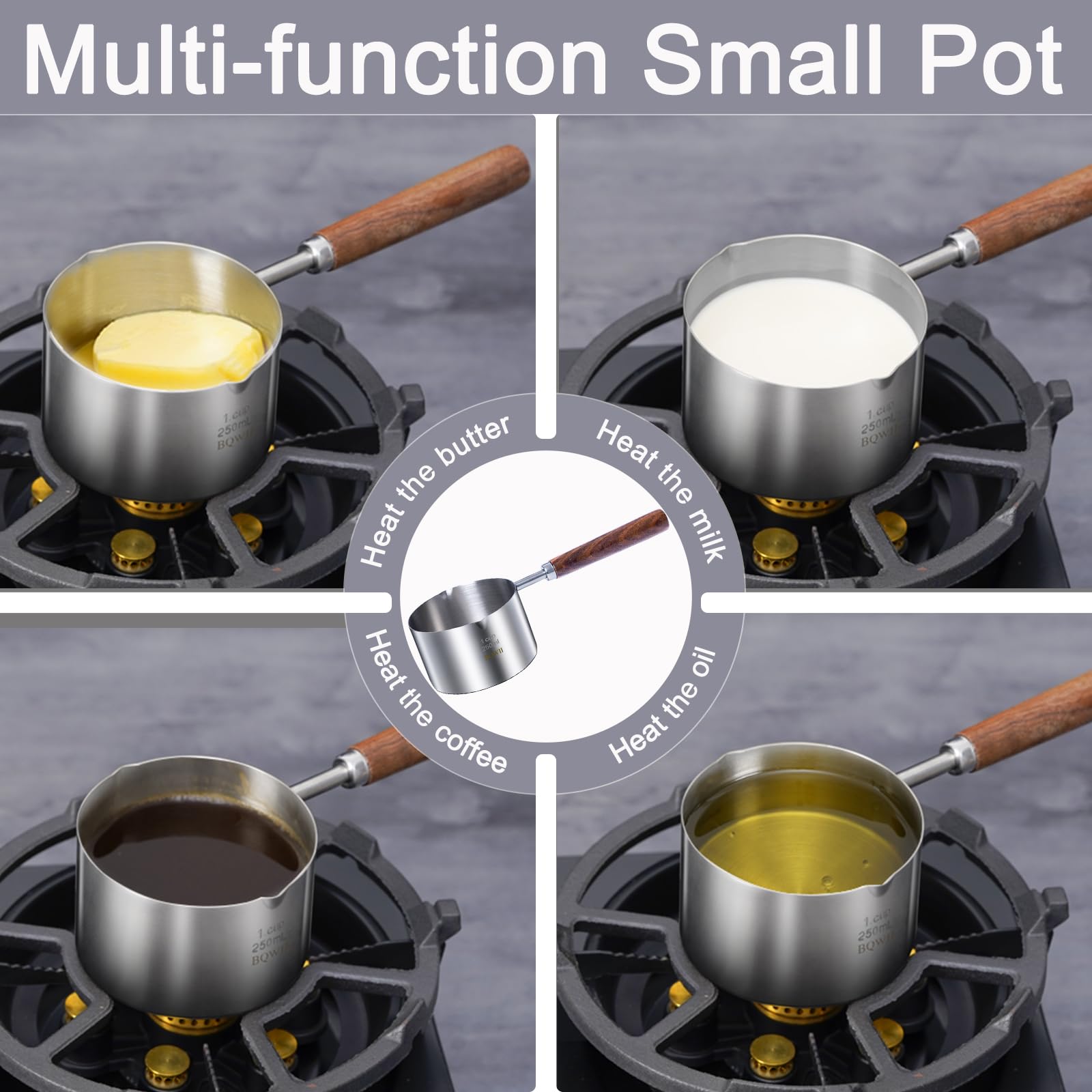 BQWII dual spouts support right or left handed pouring to prevent spills