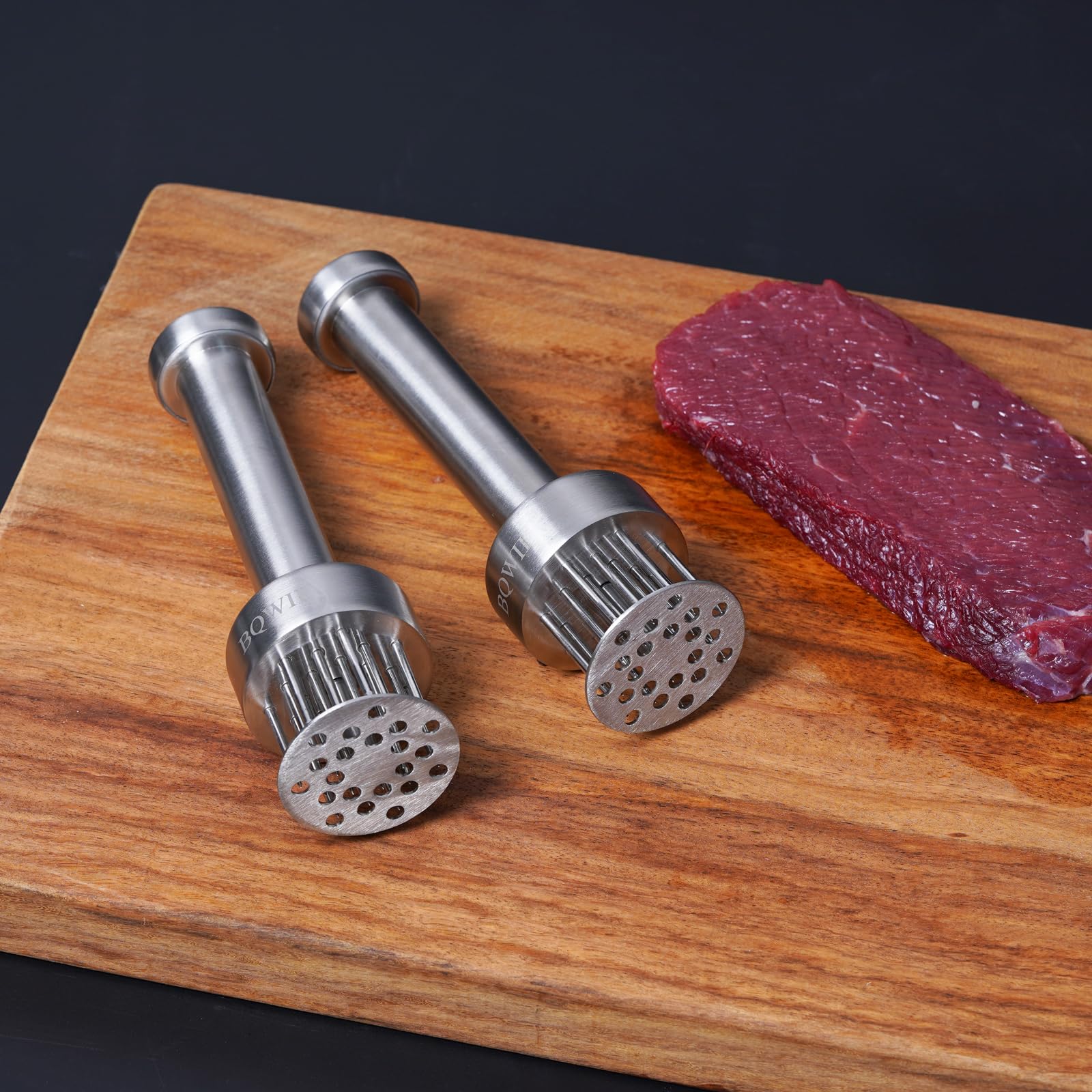 BQWII kitchen setup featuring the stainless steel meat tenderizer