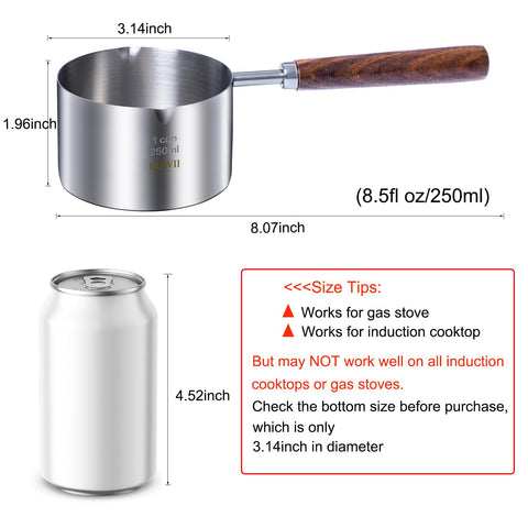 BQWII mini sauce pan heats milk with compact design