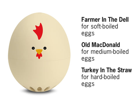 Brainstream Rooster BeepEgg medium-boiled tune marks medium doneness