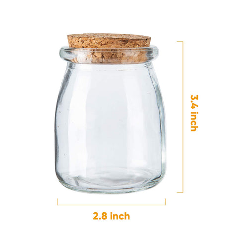 Brajttt glass pudding jar 7oz with lid for layered desserts and favors