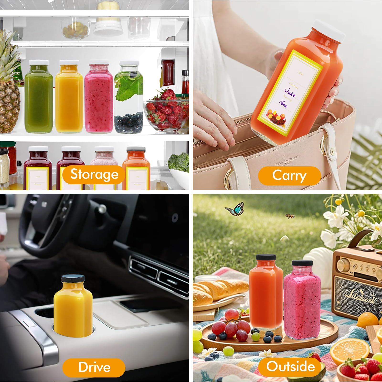 Brajttt juice bottle close-up highlighting easy-seal lid