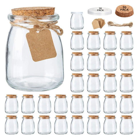 Brajttt mini yogurt jar 7oz with cork lid for personal portions and gifts