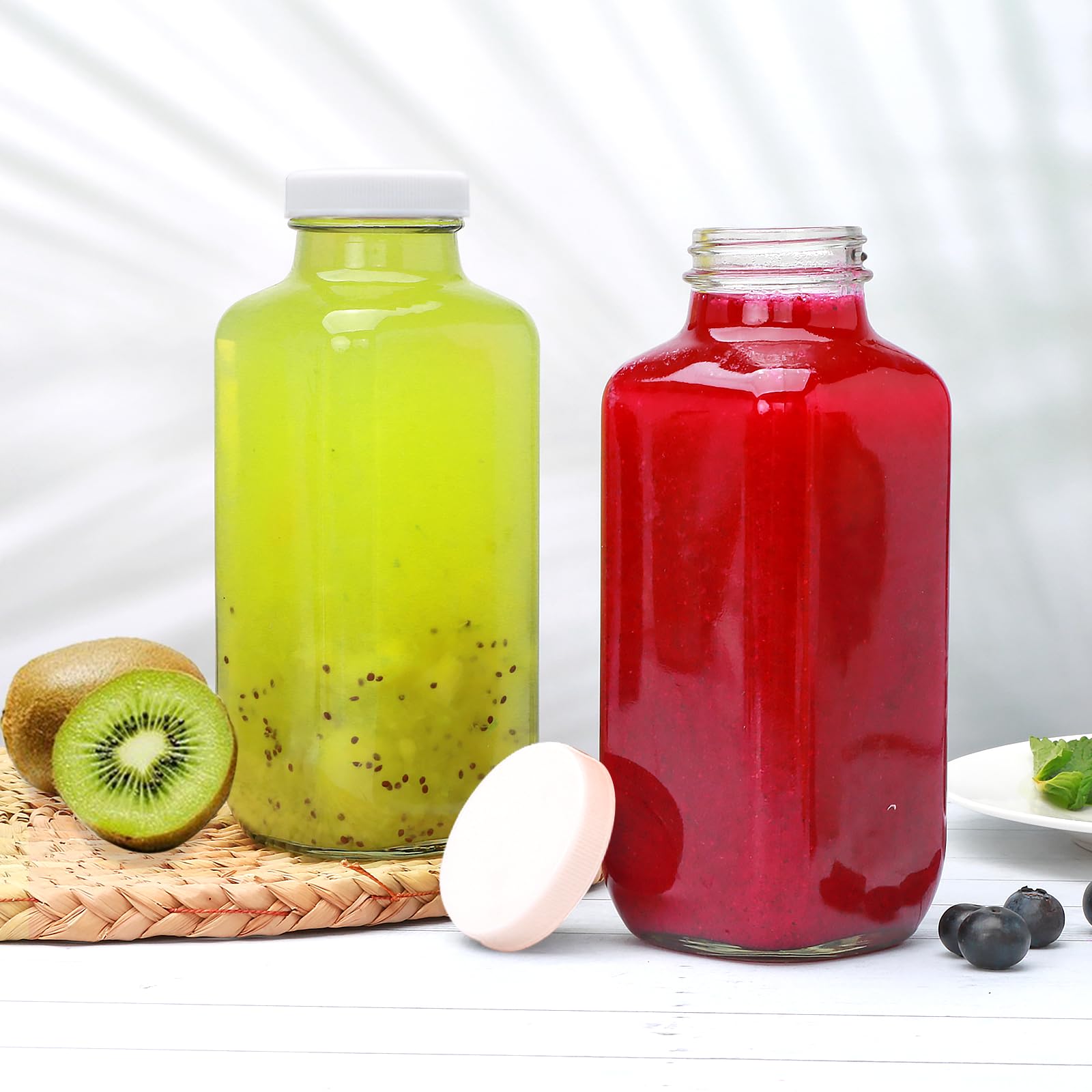 Brajttt portable glass bottle in a backpack for juice, water, or tea