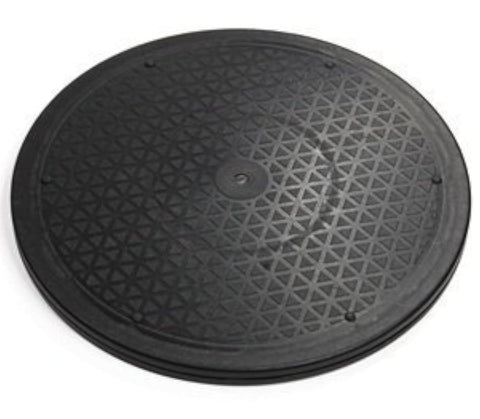 Brand 12-inch rotating swivel monitor stand enables smooth, adjustable viewing angles.